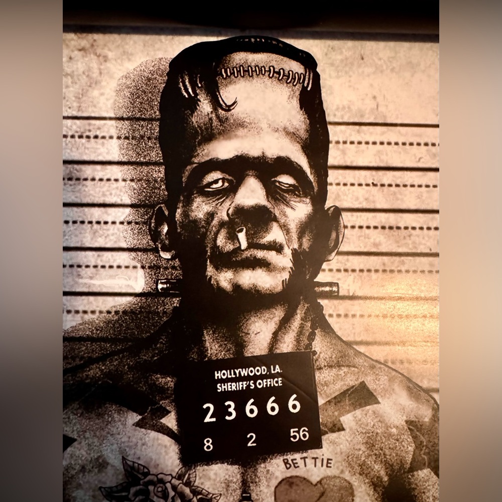 Set of 3 Mugshot Prints Signed by Marcus Jones  Frankenstein, Bride & Nosferatu - Picture 4 of 9